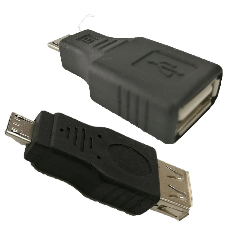 Black F/M USB 2.0 A Female To Micro USB Male Plug OTG Host Adapter