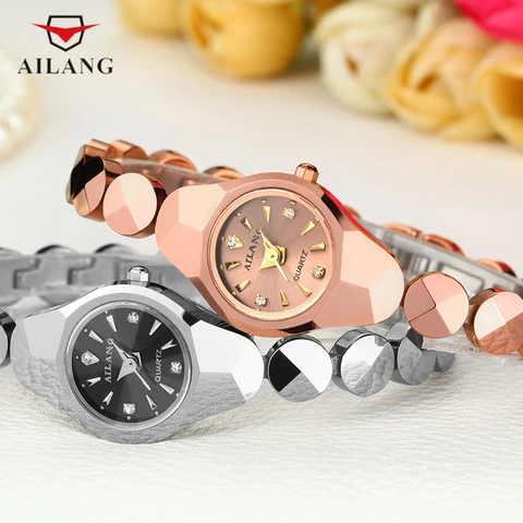 Mulheres do Tamanho Relógio de Quartzo Vestido de Relógio de Pulso da Marca Bonito Mini Fina Pulseira Relógios Real Tungsten Aço Rose Gold Elegante Senhora Reloj