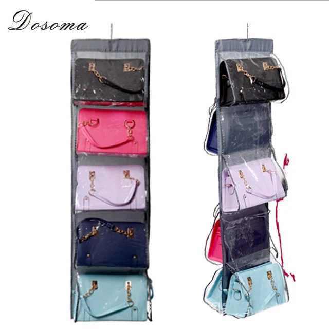5 Layer Pockets Hanging Storage Bag Canvas Handbag Organizer Closet 5 Layer Pockets Hanging Storage Bag Canvas Handbag Organizer Closet Rack Hangers With 10