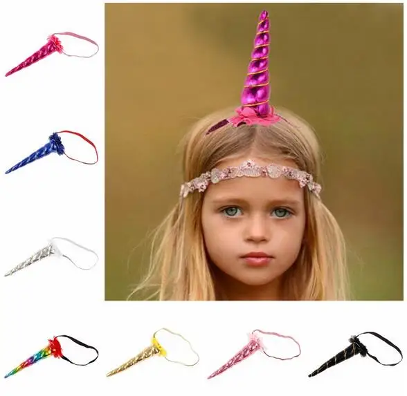 1pc Glitter Unicorn Headband for Girls New Year Party Unicorn Flower