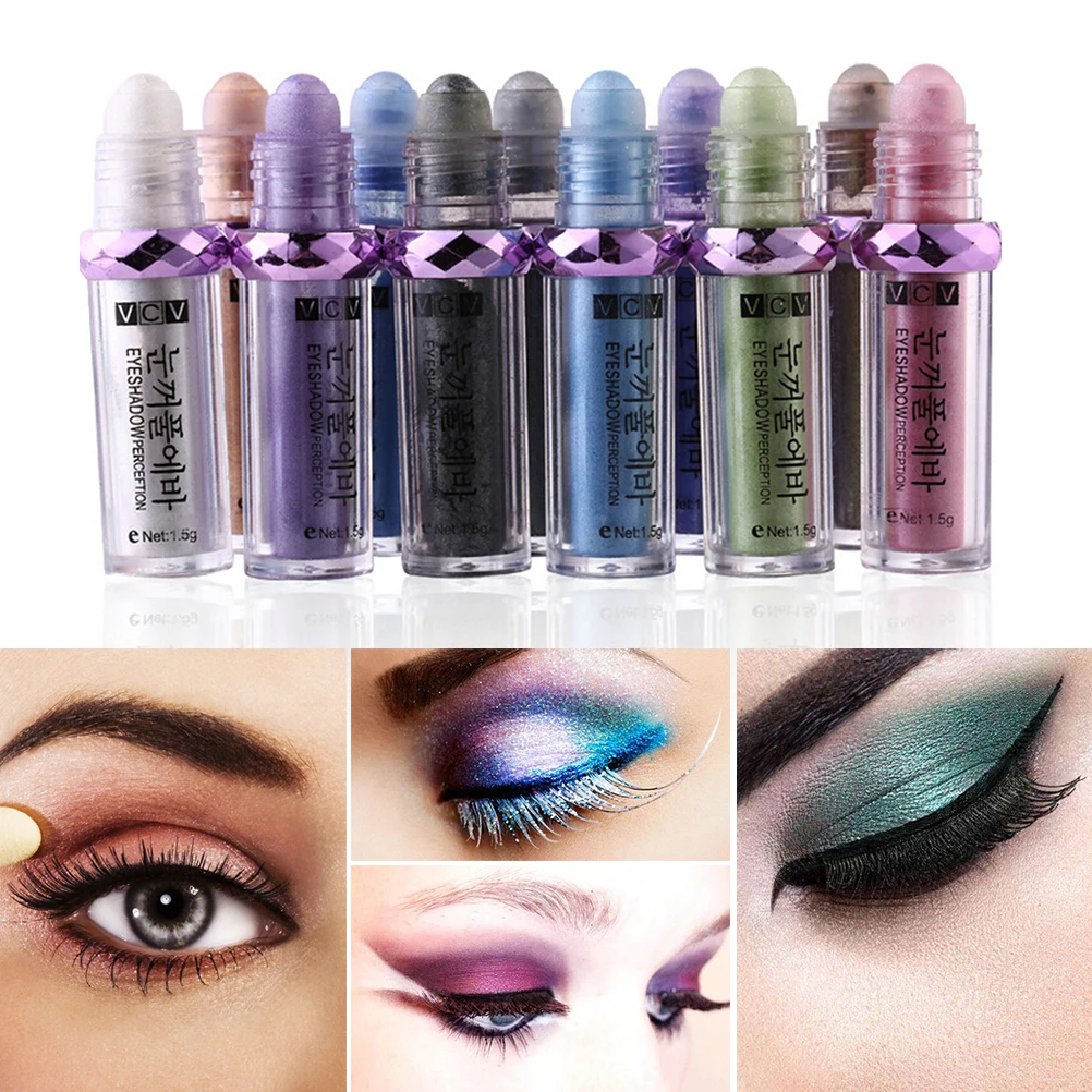 

Hot Sale 14 Colors Eye Shadow Pen Eye Balls Shiimer Gold Eyeshadow Pen Women Gilrs Long Lasting Mineral Shadow Makeup