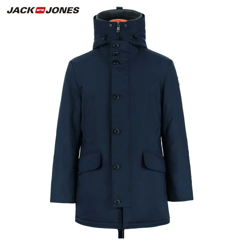 wonderful JackJones Men's Winter Hooded Parka Coat Long Jacket Luxury Overcoat 2019 New Menswear 218309511