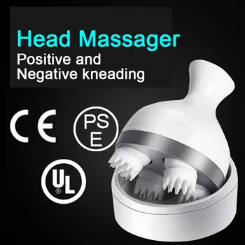 

Electric Head Massager Vibrate Anti-stress Multifunctional with Silicone Wireless Portable USB Charging for Health Care Neck