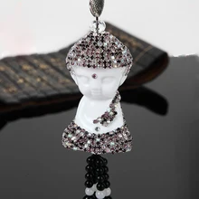 Автомобиль кулон керамика алмаз фигурка Будды украшение с орнаментом буддийский Авто Зеркало заднего вида Lucky Декор Интимные аксессуары