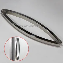 Stock ~ 1Pair Frameless Shower Bath Door Handles 304 Stainless Steel Polish Chrome Door Pull Handle C-C 400mm/450mm h007lr frameless bath room shower glass door square tube handle l shape with r 304 stainless steel polish chrome