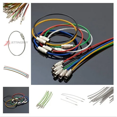 5/10pcs Stainless Steel Wire Keychain Screw Locking Cable Rope Key Holder Keyring Cable Outdoor Key Chain Rings 2019 Hot Sale