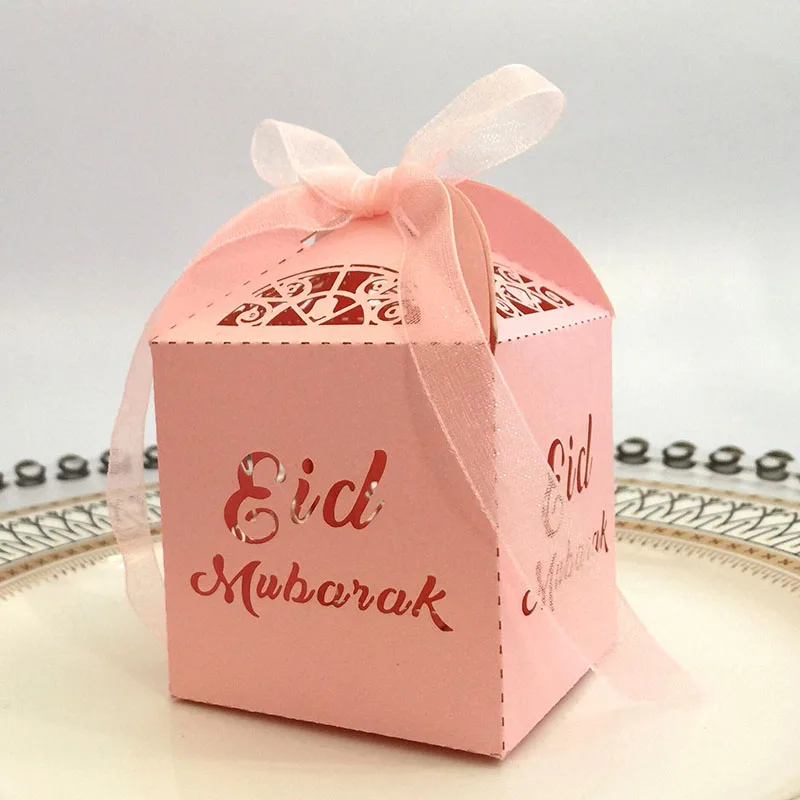 10 шт Happy Eid Mubarak коробка конфет подарочные коробки украшения для Рамадана DIY бумажная Подарочная коробка Исламские мусульманские аль-Фитр ИД вечерние украшения