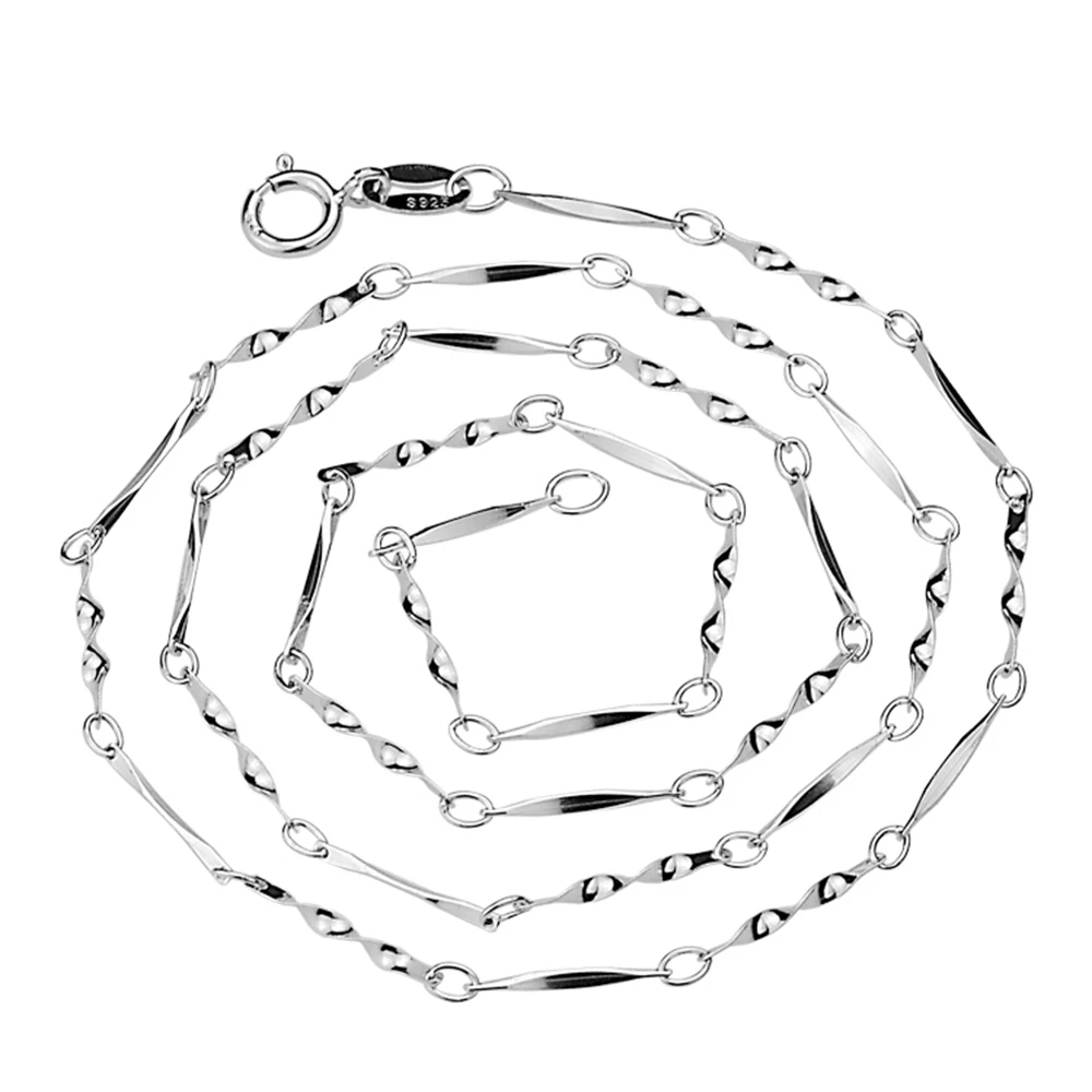 Витая цепь с бруском из стерлингового серебра 925 пробы 16 &quot/18&quot|chain 925|silver chainsilver