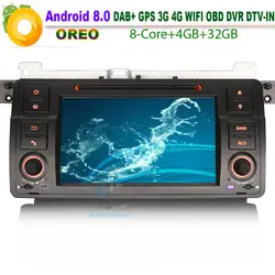 Стерео автомобиль dvd-плеер DAB + для BMW M3 3er E46 Sat Nav Octa core Android 8,0 WiFi 4 г CD gps Радио RDS OBD USB SD DVR DTV-IN