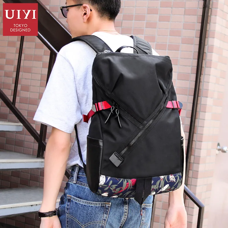 

UIYI Tide brand fashion men's backpack wear waterproof cloth bag Personality backpack for men 14 inch laptop backpack