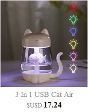 3 в 1 увлажнитель милый кот увлажнитель воздуха светодиодный ароматерапия держатель благовоний вентилятор диффузор сухой осень зима