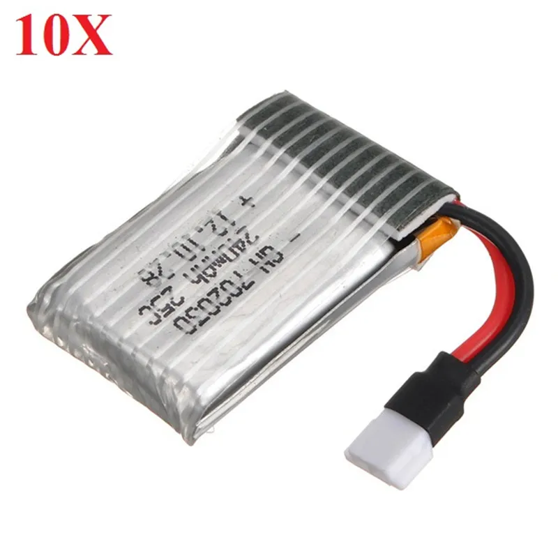 

10PCS 3.7V 240mAh 25C Lipo Battery For Hubsan X4 H107L H107C Eachine E70 E010S H8 Mini V686 U816A V252 Spare Parts Accessories