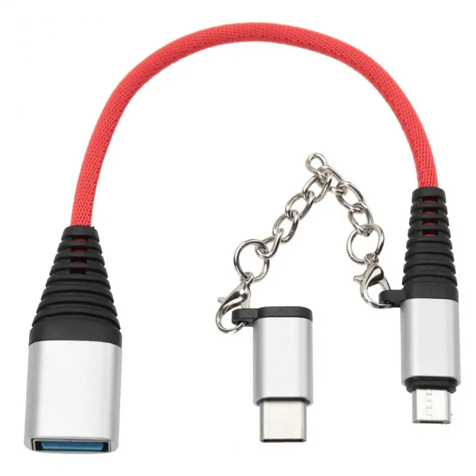 Адаптер мобильного телефона 2 в 1 type-C Micro USB 2,0 Быстрая зарядка OTG кабель для мобильных телефонов Android