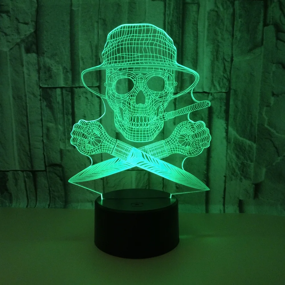 skull night light