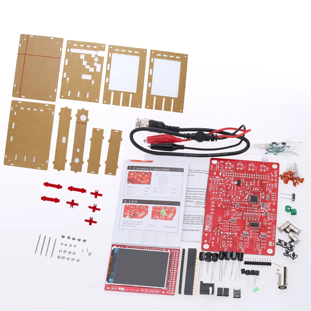 DSO138 2," TFT Ручной карманный цифровой осциллограф комплект SMD спаянный+ акриловый DIY чехол оболочка для DSO138