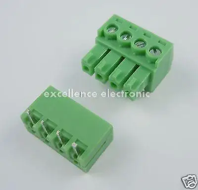 

100 Pcs 3.81mm Pitch 4 Pin Angle Screw Pluggable Terminal Block Plug Connector