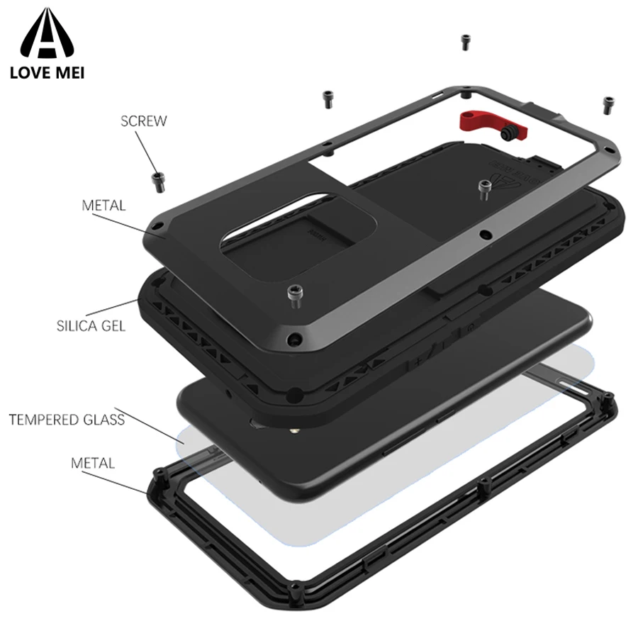 

Love Mei Brand Case For Huawei Mate 20 Lite Metal Shockproof Phone Cover For Huawei Mate 20 Lite Full Body Armor Anti-Fall Shell
