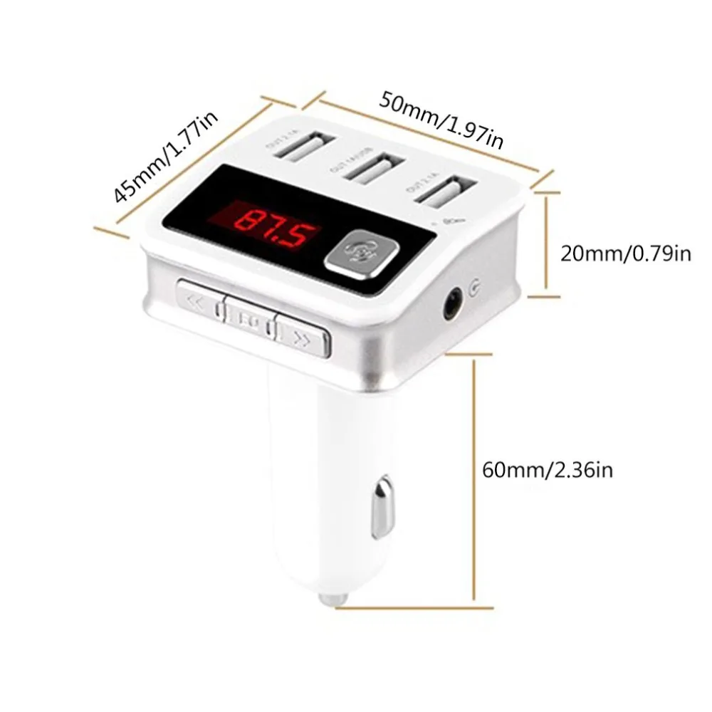 BC12 автомобильный Bluetooth Mp3 автомобильный Bluetooth громкой связи 3 Usb Автомобильное зарядное устройство fm-передатчик