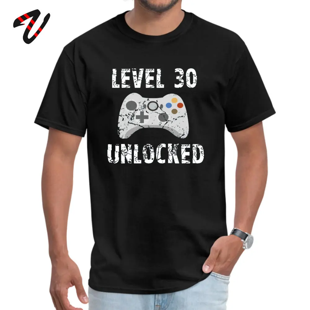 LevelUnlocked O Neck T Shirt Summer Tops Shirts Short Sleeve New Coming 100% Cotton Europe T-shirts Cool Men Wholesale Level 30 Unlocked 10833 black