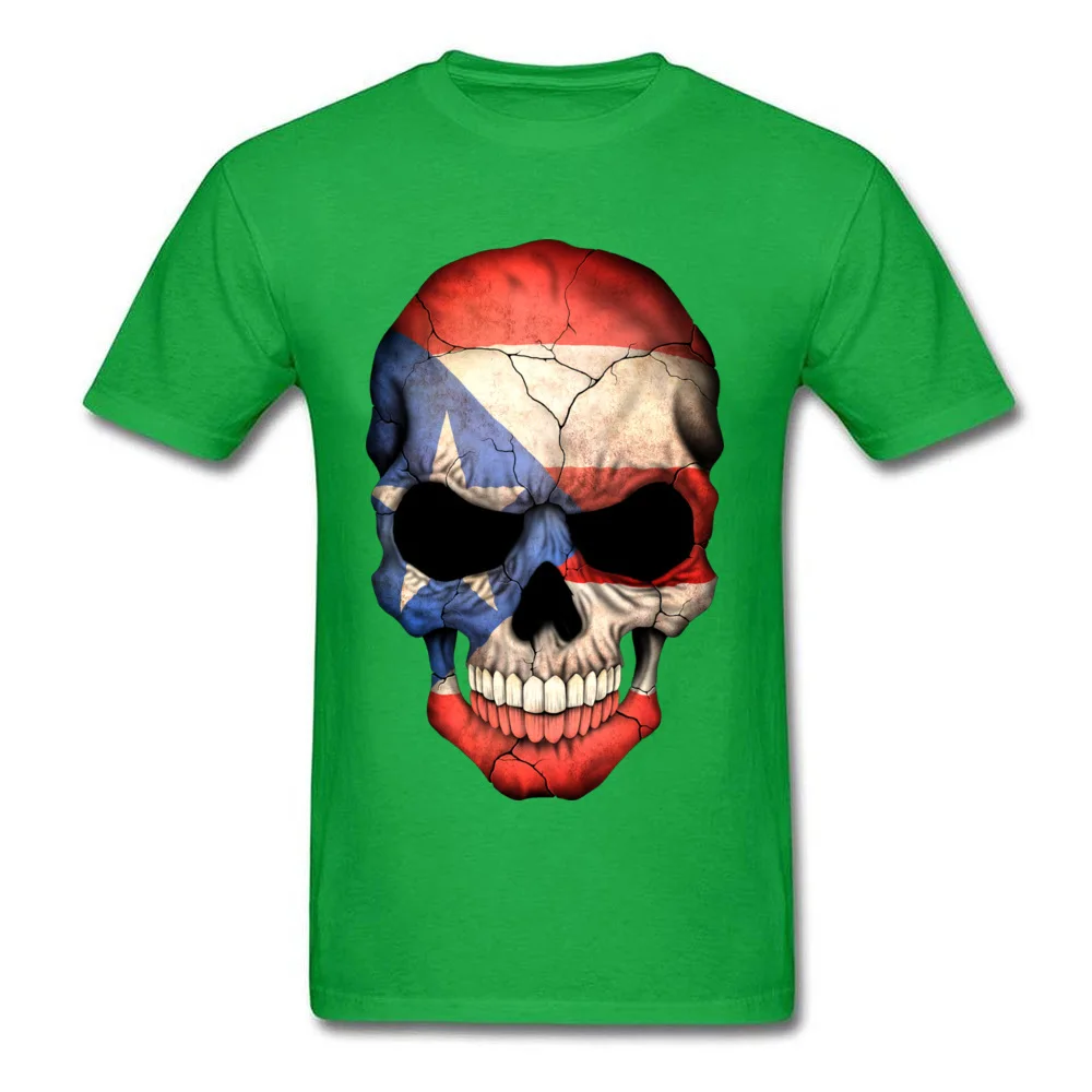 Puerto Rican Flag Skull_green
