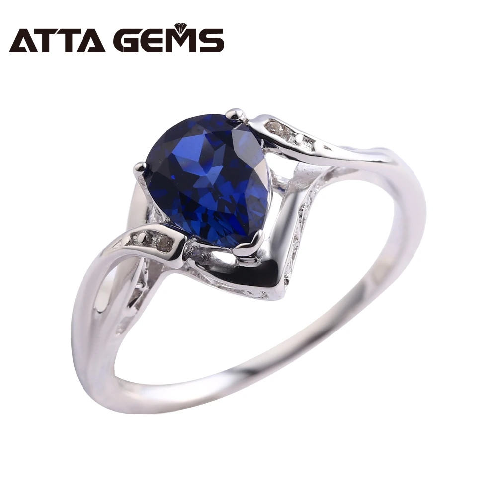 

Blue Sapphire Sterling Silver Women Ring Women Fashion Created Sapphire Silver Ring Wedding And Christmas Gift
