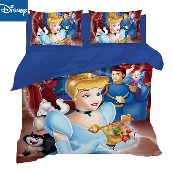 

Disney princess Cindy queen size comforter bedding set for girls 3d printed duvet/quilt covers 3pcs cartoon linens hot sale
