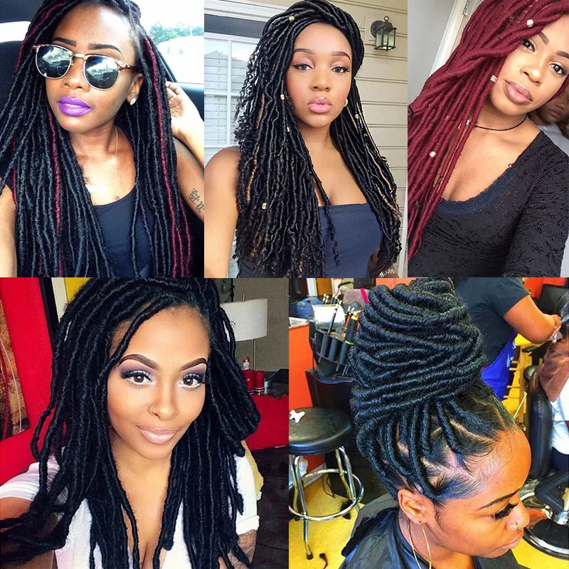 SAMBRAID Леди крючком плетение волос 18 дюймов крючком косы Faux locs синтетические плетеные волосы крючком сплетенные волосы для наращивания