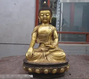 

Tibetan Temple Hall classic Bronze Sakyamuni Tathagata Buddha Statue