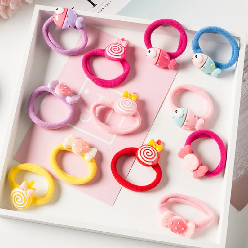 

Allergy Free Candy Doughnut 1Pair Elasticity Flower 2018 New Arrival Animal Korean Smile Face Lollipop Rabbit Chick Bowknot Fish