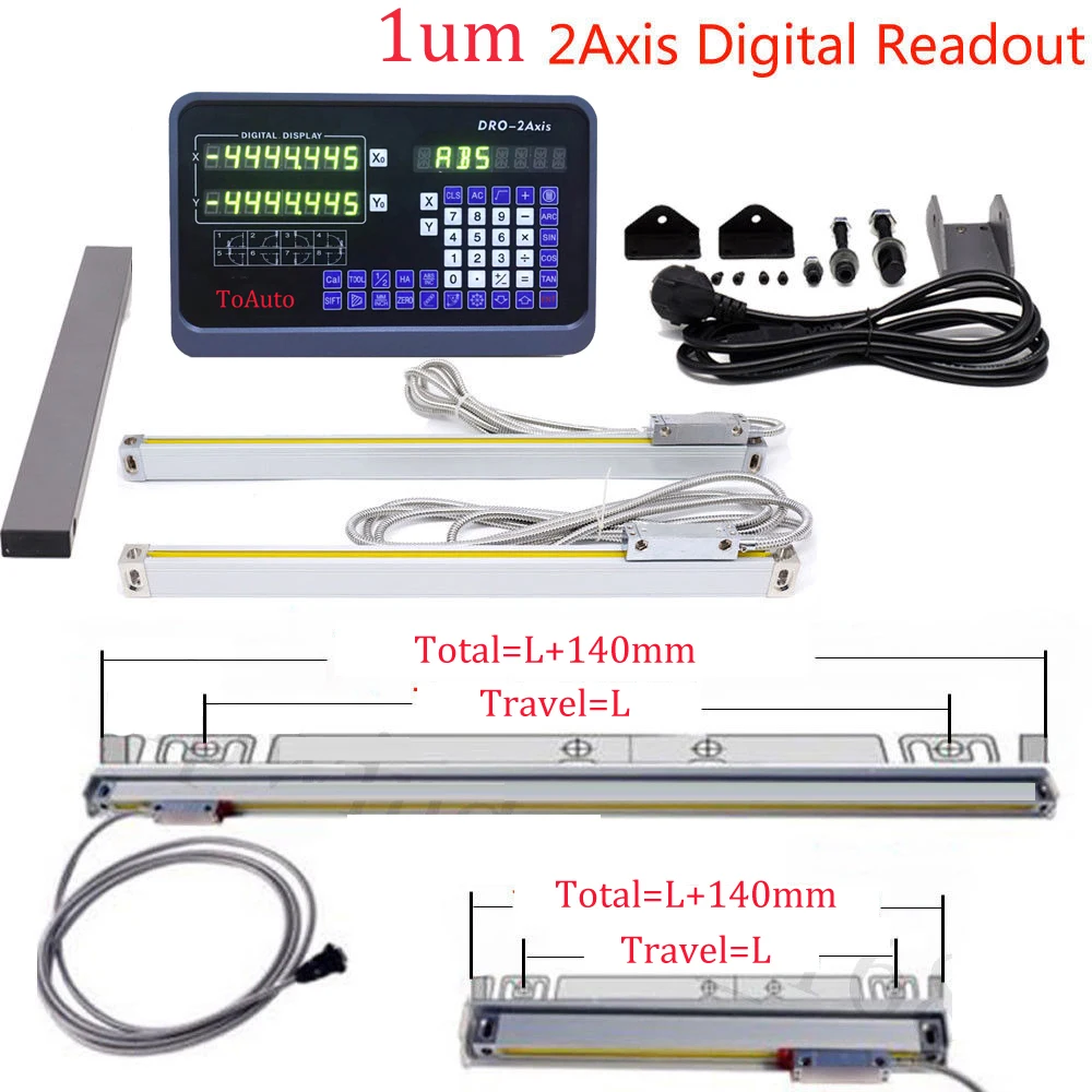 2 оси цифровой индикации DRO+ 2 шт 50-1000 мм 1 мкм линейная шкала линейный кодировщик линейная линейка для сверла/фрезерования/шлифования/токарного станка