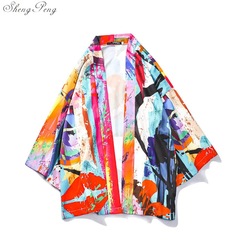 

Japanese kimono traditional men yukata male samurai costume kimono clothing Japanese cosplay warrior costume haori Q725