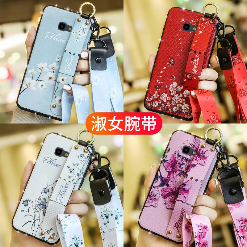 

Wrist Strap Case for Samsung Galaxy J7 Prime J3 2016 J5 2017 J4 Core J6 Plus J2 Pro J8 2018 Lanyard Neck Strap Holder Case Cover