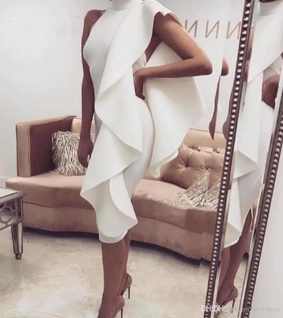 ruffle collar cocktail dress