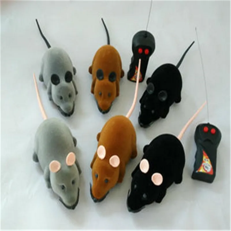 Black White Funny Pet Cat mice Toy Wireless RC Gray Rat Mice Toy Remote