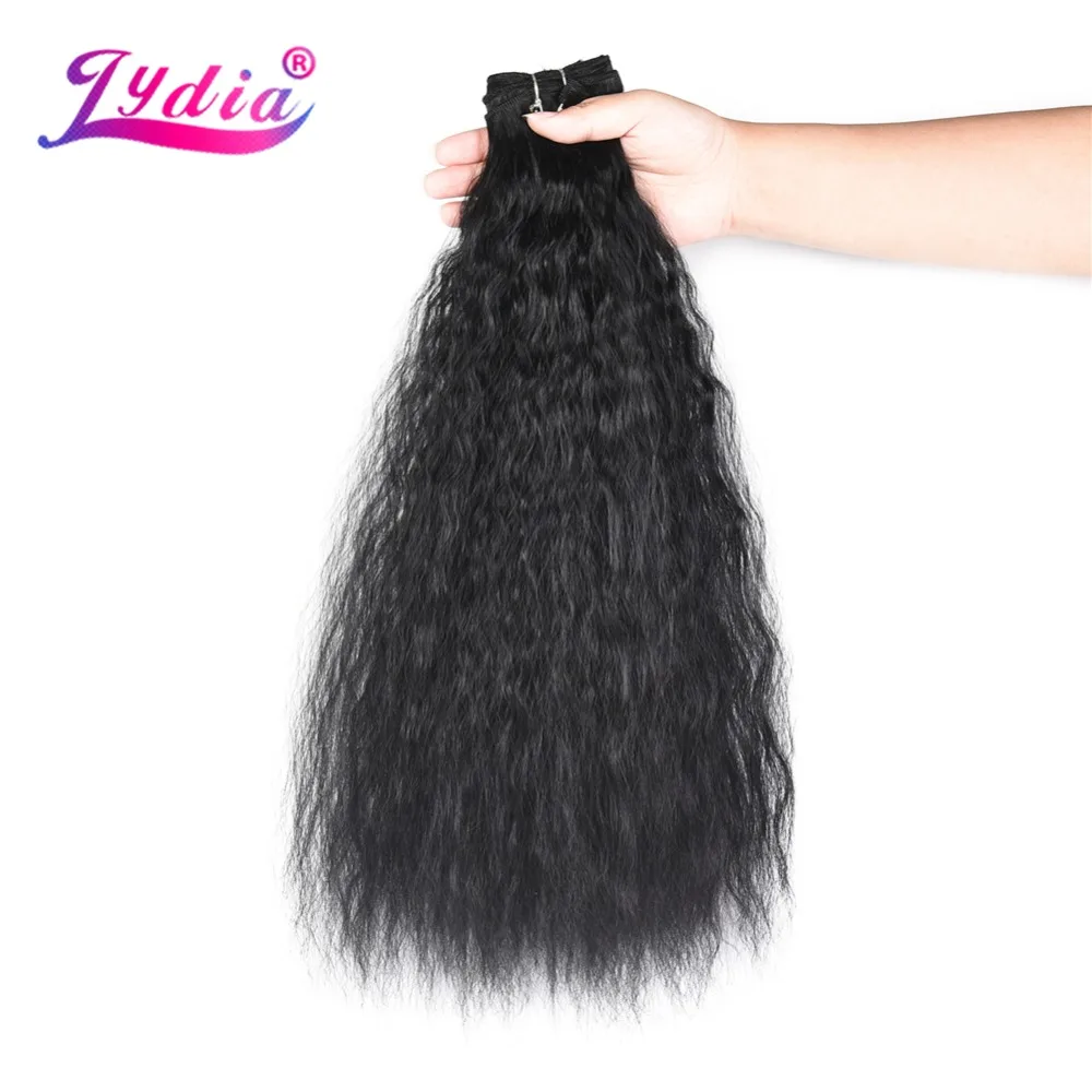 Lydia 1PCS/Pack Kinky Curly Hair Weaving 18-24 Inch Wavy Synthetic Hair Extension For Black Women Bundles Bohemian Kinky Curly