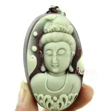 Натуральные фиолетовые нефритовые амулетные Подвески Kwan-yin