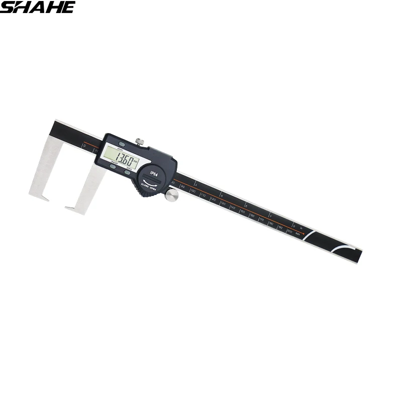 

0-200 mm outside groove digital caliper with flat point stainless steel electronic digital vernier caliper