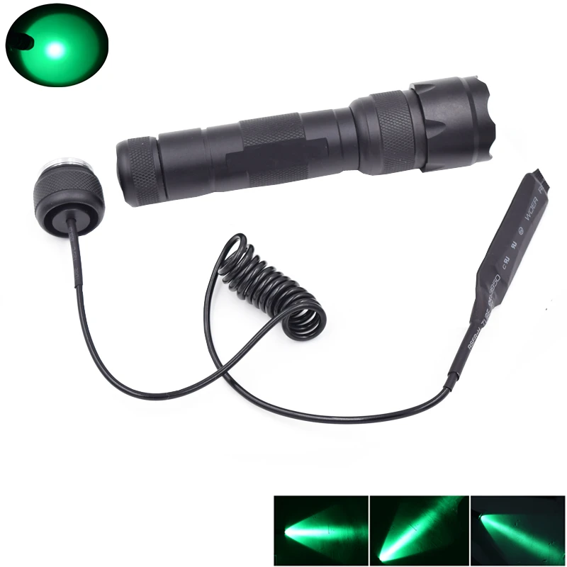 

WF-502B Green Light 300 Lumens LED Flashlight 1Mode Tactical Linternas LED Flash Light + Remote Pressure Switch