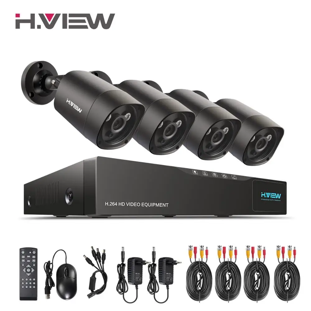 H. VIEW всепогодный 4CH DVR Набор камеры видеонаблюдения 4.0MP CCTV безопасности комплекты