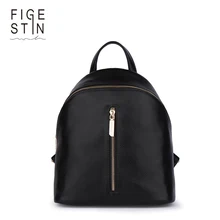 FIGESTIN Mini Rucksäcke für Frauen Mode Echte Echtem Leder Schwarz/Blau/Rosa Soft Top-griff Rucksack Tragbare mädchen Schultasche