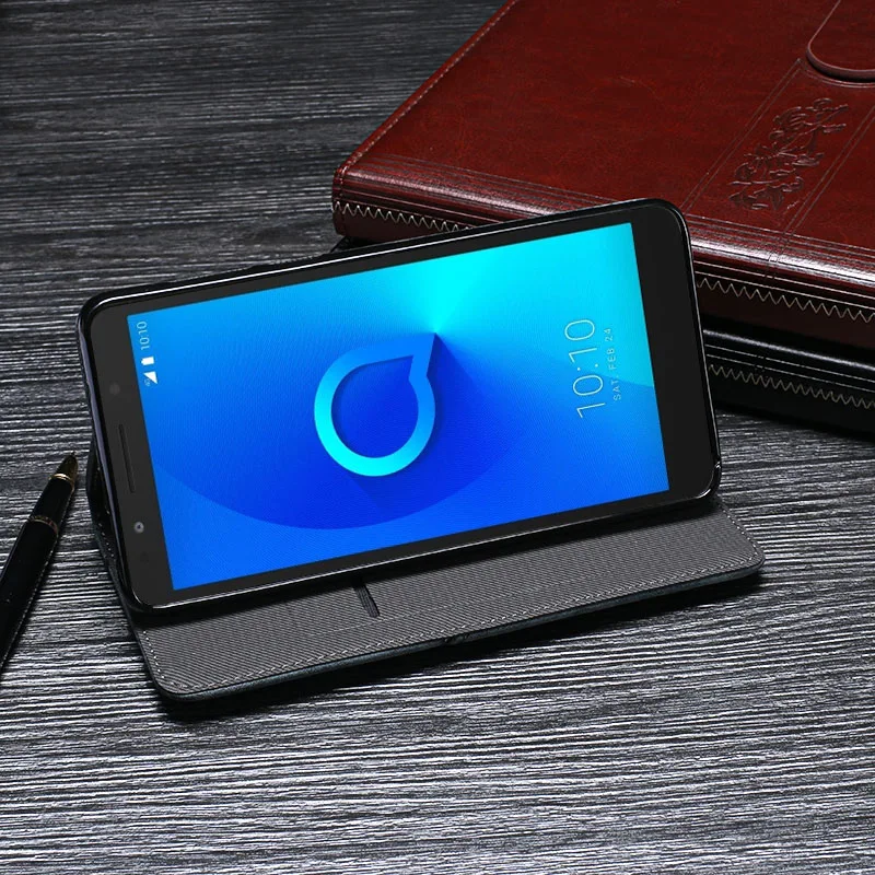 Кожаный защитный чехол книжка iTien в стиле ретро для Alcatel 3C 5026D 2AALWEI из ТПУ силикона