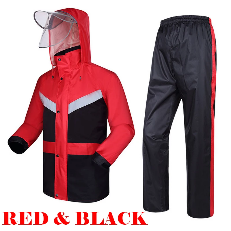Reflective raincoat hoodied waterproof windproof with reflective tapes