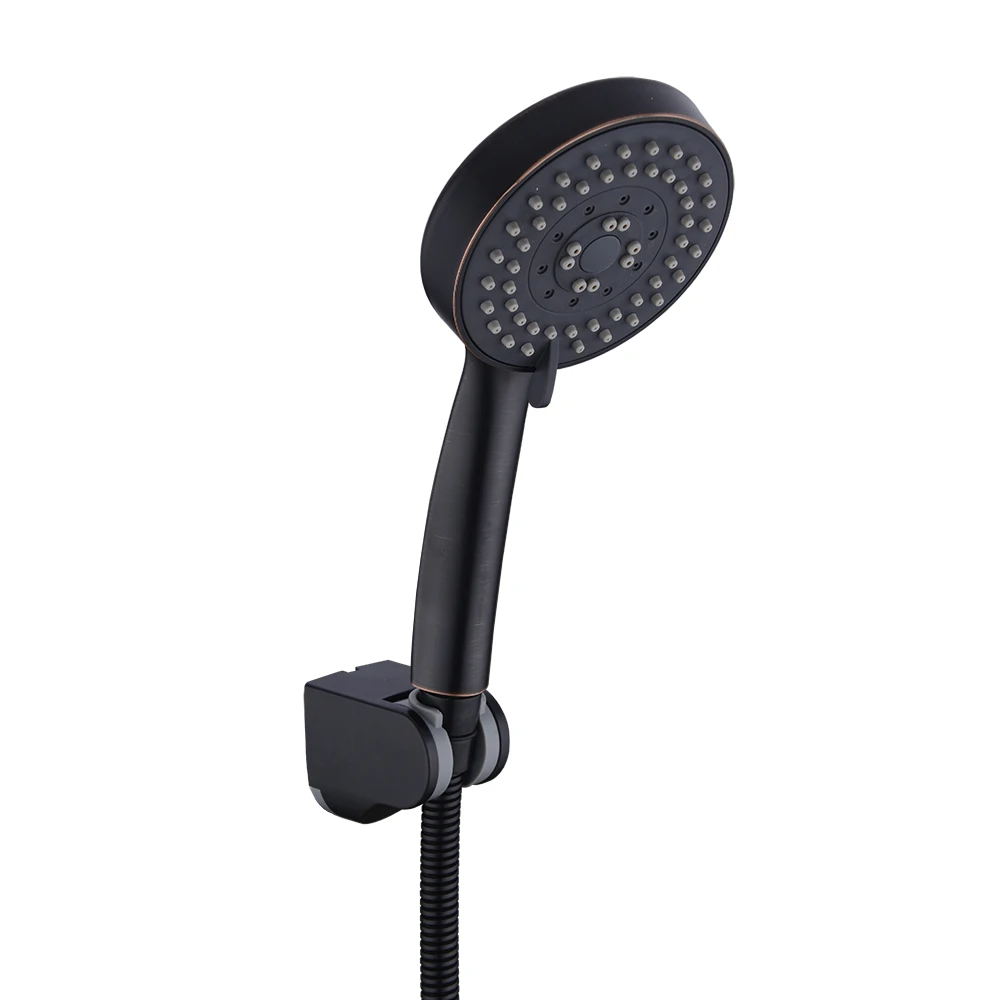 US $16.34 5 Function Handheld Shower HeadKit With Bracket HoseBath Spa Fixture ORBMatte Black Finished