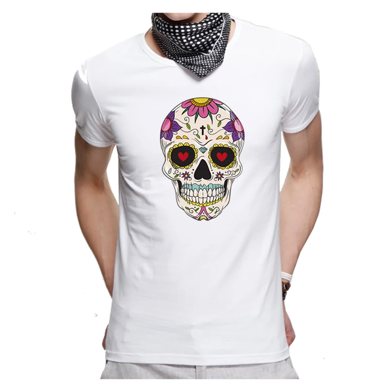 Sugar skull Parches Ropa украшение одежды аксессуары Diy дизайн моющийся принт на футболке Железный На заплатках