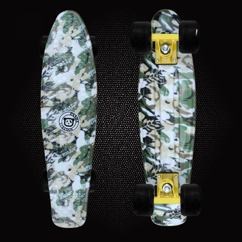 2018 Mini Cruiser Camouflage Printed Plastic Skateboard 22inch Retro