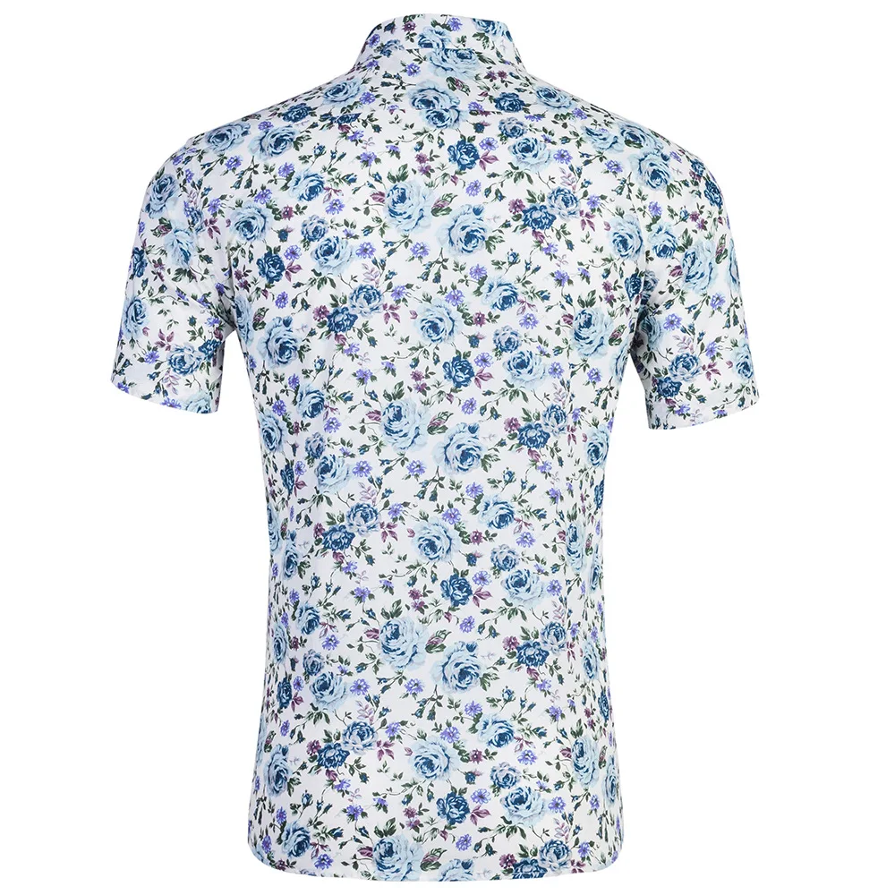 Маленькое цветочное пляжное платье с принтом рубашки для мужчин Мужская гавайская рубашка повседневная с коротким рукавом плюс размер