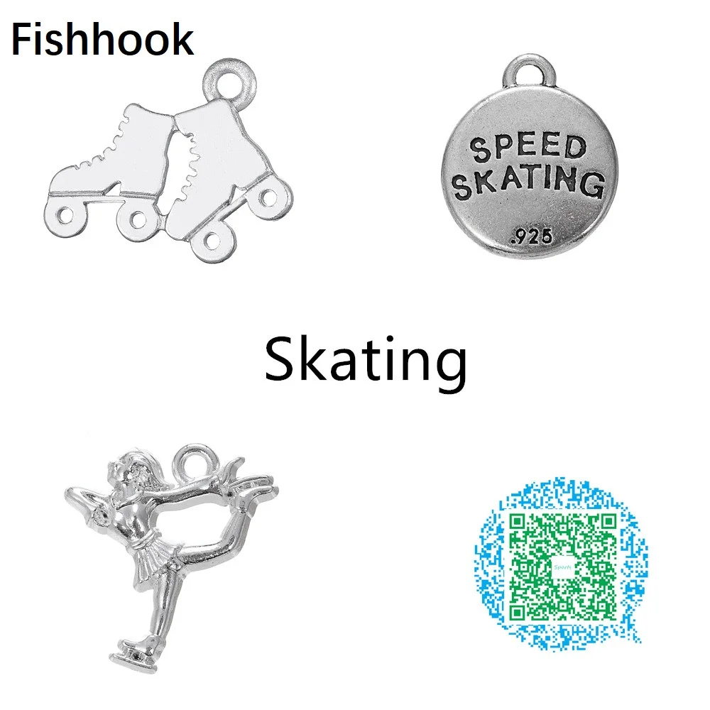 Fishhook 20 шт. Подвеска из сплава или родиевого покрытия для катания на роликах и
