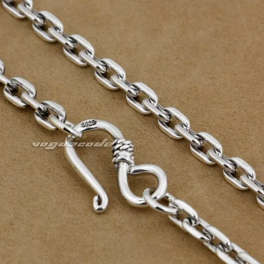 

4mm Square link Chain 925 Sterling Silver Pendant Matching Necklace 8L010