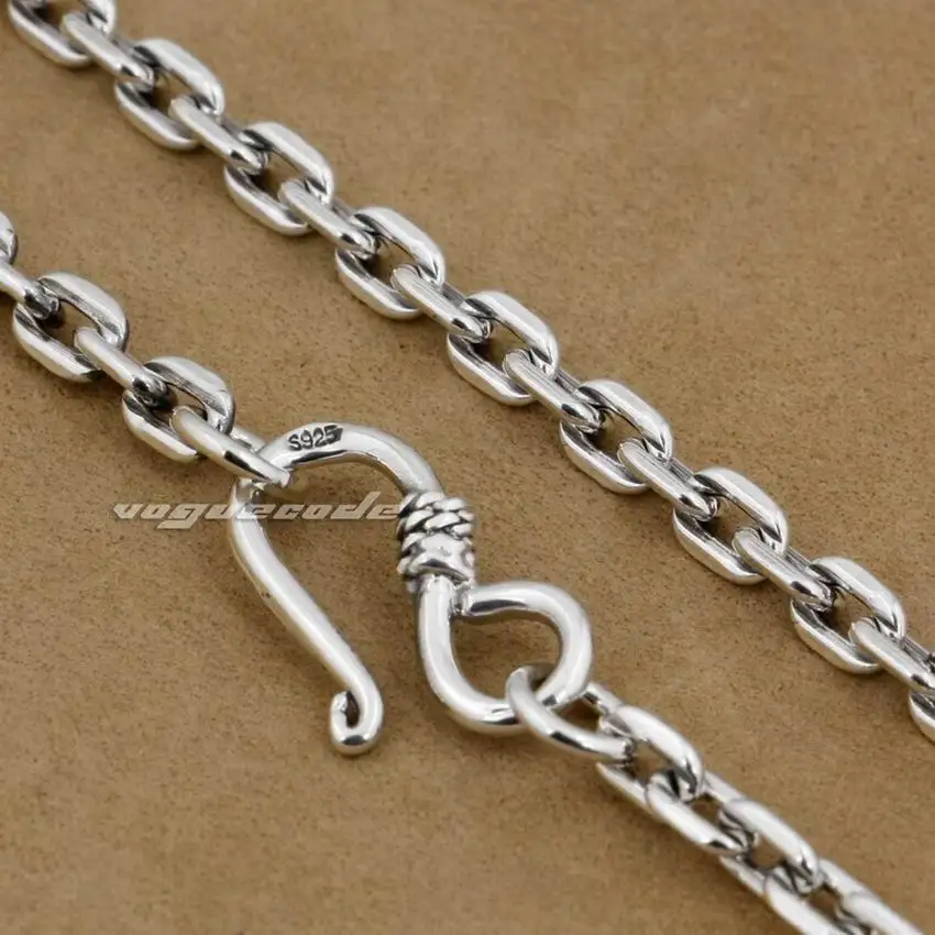 4mm Square link Chain 925 Sterling Silver Pendant Matching Necklace 8L010
