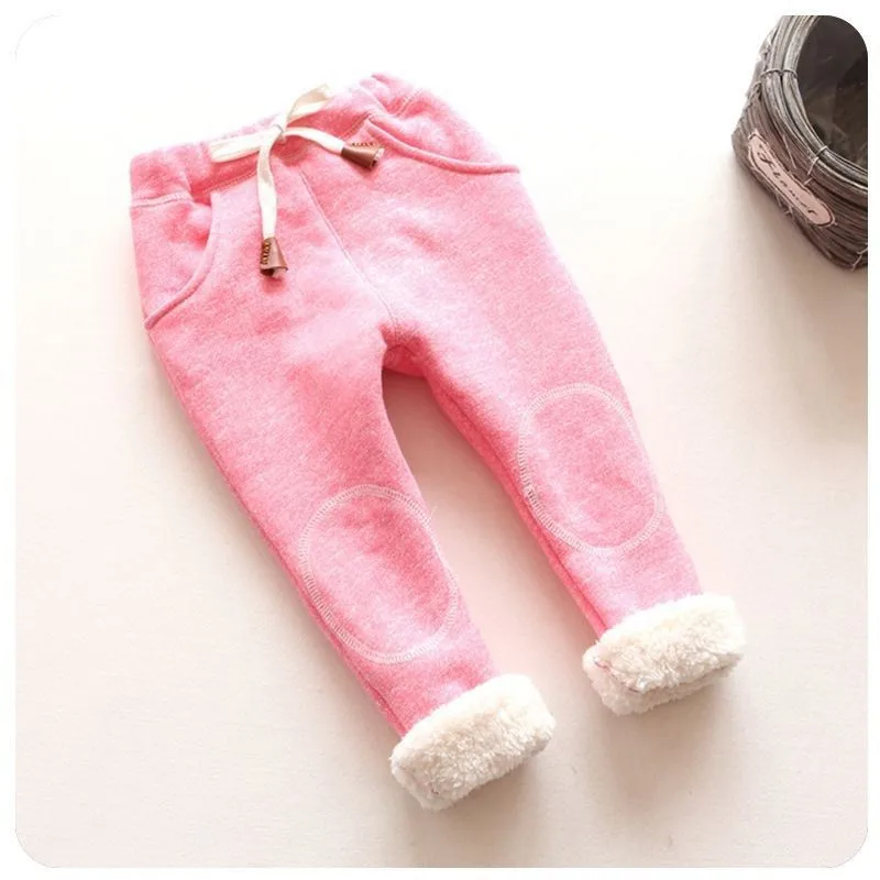 Весенние брюки для годовалых девочек Эластичные однотонные повседневные брюки для детей детские штаны для девочек на осень-зиму - Цвет: Розовый